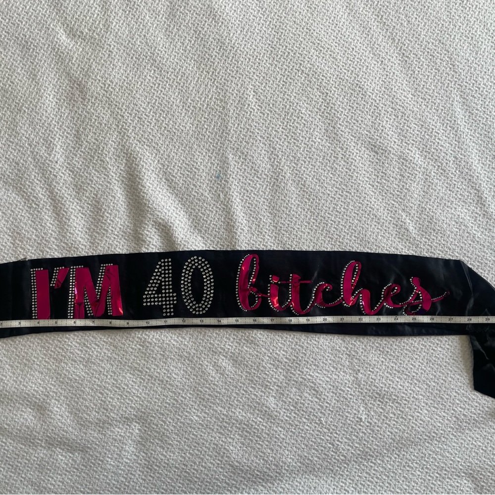 40th Birthday Sash Black and Pink
